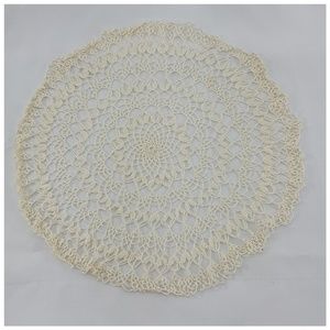 Crochet Circle Design Ruffed Edge Doily, 12"